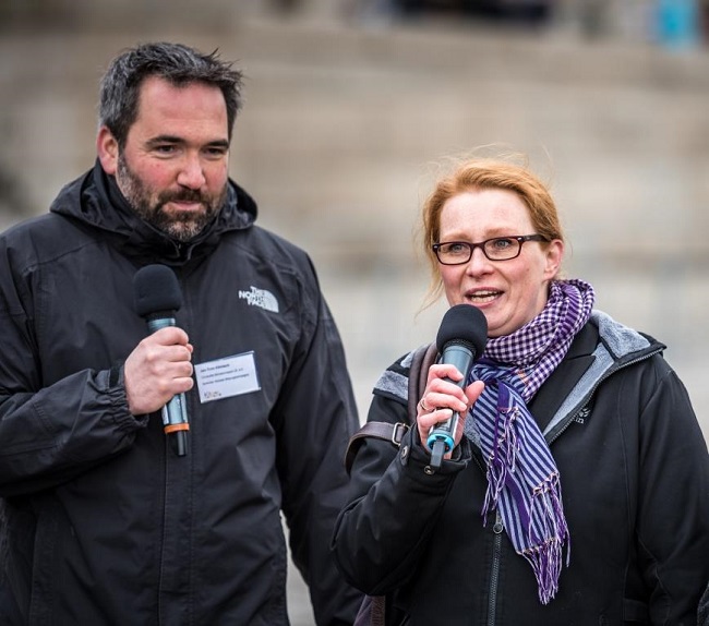 GBK Sprecher*in Sandra Dworack und Jan-Thilo Klimisch. ©Globale Bildungskampagne